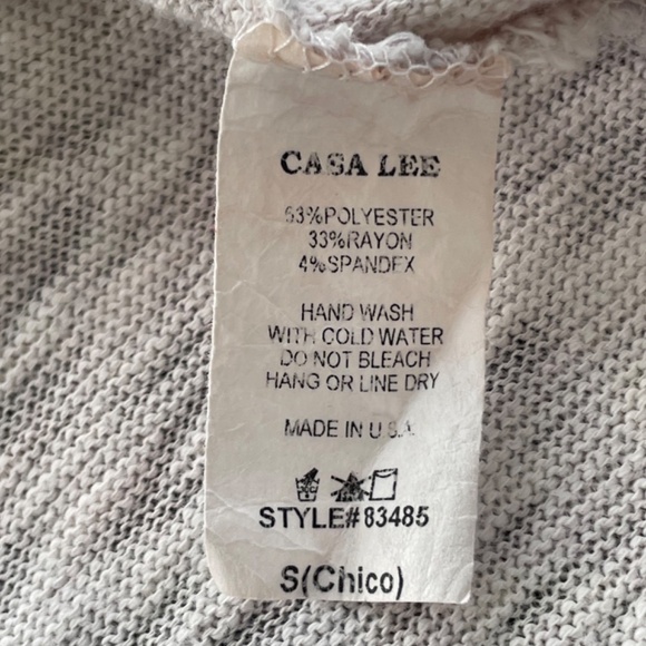 CASA LEE Size Small White Coccoon Bat Wing Open Front Cardigan Southwestern - Picture 7 of 8